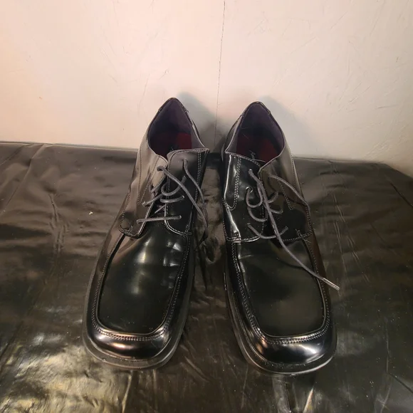 American Eagle men's black patent leather square toe Shoes Size 12 - Picture 4 of 11